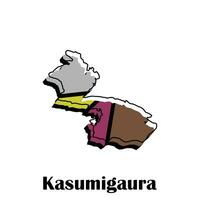 Kasumigaura City of Japan map vector illustration, vector template with outline graphic sketch design