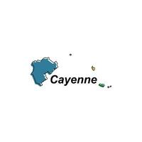 Map of Cayenne City colorful geometric modern outline, High detailed vector illustration vector Design Template, suitable for your company