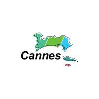 Map of Cannes colorful geometric modern outline, High detailed vector illustration vector Design Template, suitable for your company