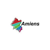 Map of Amiens colorful geometric modern outline, High detailed vector illustration vector Design Template, suitable for your company