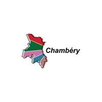 Map of Chambery vector design template, national borders and important cities illustration on white background