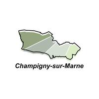 Map of Champigny Sur Marne colorful geometric modern outline, High detailed vector illustration vector Design Template, suitable for your company