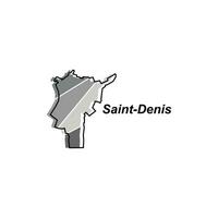 Map of Saint Denis colorful geometric modern outline, High detailed vector illustration vector Design Template, suitable for your company