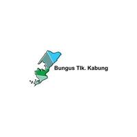 Map City of Bungus Tlk. Kabung World Map International vector template with outline, graphic sketch style isolated on white background