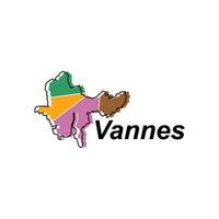 mapa de Vannes vector diseño plantilla, nacional fronteras y importante ciudades ilustración en blanco antecedentes