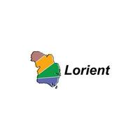 Map of lorient City colorful geometric modern outline, High detailed vector illustration vector Design Template, suitable for your company