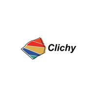 Map of Clichy City colorful geometric modern outline, High detailed vector illustration vector Design Template, suitable for your company