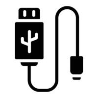 USB conexión glifo icono antecedentes blanco vector