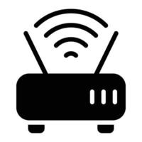 router Glyph Icon Background White vector