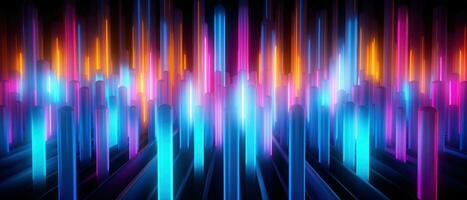 AI generated Captivating composition of colorful neon tubes. AI generative. photo