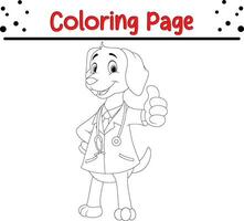 Coloring page dog wearing veterinarians vector