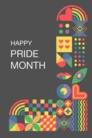 LGBT pride month. LGBT. June. Geometric template dedicated to LGBT pride. Love, freedom, support, peace. Template for background, banner, postcard, poster. vector