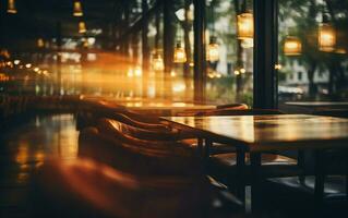 AI generated Moody Atmospheric Image, Blurred Ambiance of a Restaurant photo