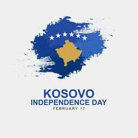 vector ilustración de Kosovo independencia día, celebrado en febrero 17 saludo tarjeta póster diseño con grunge cepillo textura banderas