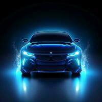 AI generated bmw i8 concept car with blue lights photo