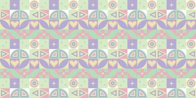Geometric pattern vector background with Scandinavian abstract color or Swiss geometry prints of rectangles, squares and circles shape design