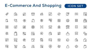 E-commerce, online shopping and delivery elements - minimal thin line web icon set. Outline icons collection. Simple vector illustration.