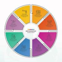 infografía con 8 pasos, procesos u opciones. vector