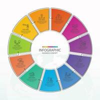 Infographic with 11 steps, process or options. vector