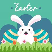 Flat colorful easter background illustration vector