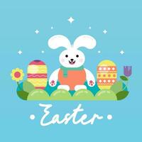 Flat colorful easter background illustration vector