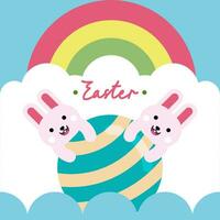 Flat colorful easter background illustration vector