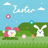 Flat colorful easter background illustration vector