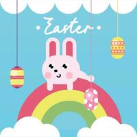 Flat colorful easter background illustration vector