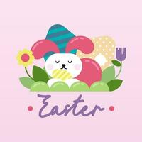 Flat colorful easter background illustration vector