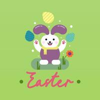 Flat colorful easter background illustration vector