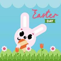 Flat colorful easter background illustration vector