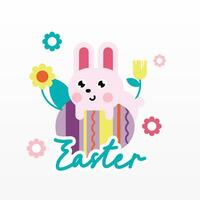 Flat colorful easter background illustration vector