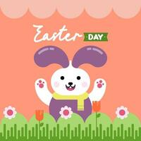 Flat colorful easter background illustration vector