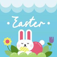 Flat colorful easter background illustration vector