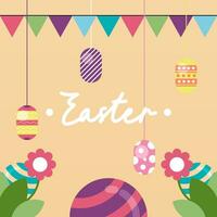 Flat colorful easter background illustration vector