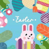 Flat colorful easter background illustration vector