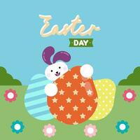 Flat colorful easter background illustration vector