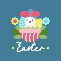 Flat colorful easter background illustration vector