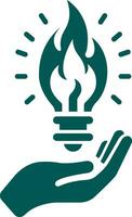 Hand with Bulb Innovative amp Creative Logo Vector Illustration