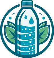 agua botella logo vector