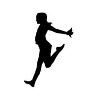 Silhouette of a female ballet dancer in action pose. Silhouette of a ballerina girl dancing pose. vector