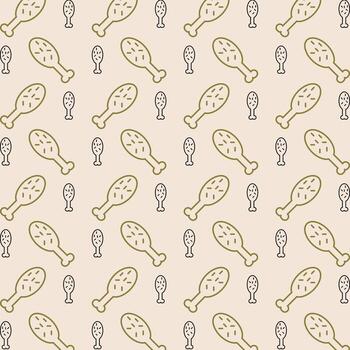 Chicken neutral color repeating trendy pattern vector illustration background