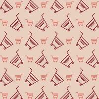 Shopping Cart repeating red pattern abstract beautiful vector illustration background