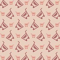 Shopping Cart repeating red pattern abstract beautiful vector illustration background