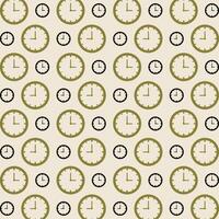 Clock neutral color repeating trendy pattern vector illustration background