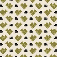 Video Camera neutral color repeating trendy pattern vector illustration background