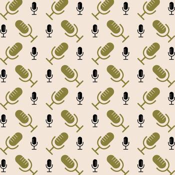 Microphone neutral color repeating trendy pattern vector illustration background