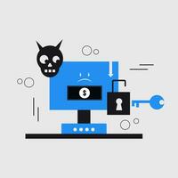 protect data from ransomware flat conceptual illustration vector