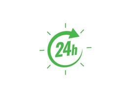 verde 24 hora todos los días abierto Servicio vector