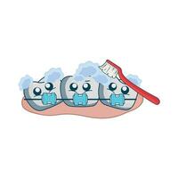 illustration of teeth brushing vector